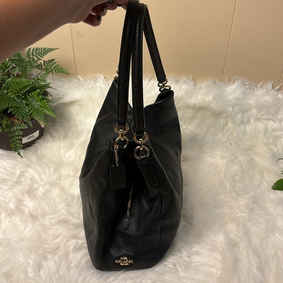 Coach Black Leather Hobo Tote Bag - Picture 5 of 11